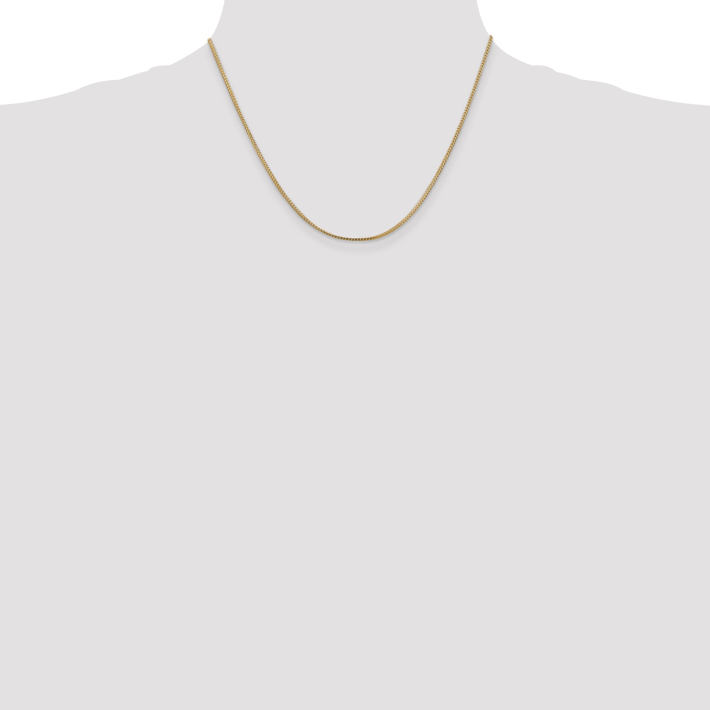14K Yellow Gold 18 Inch 1mm Franco With Lobster Clasp Chain Necklace