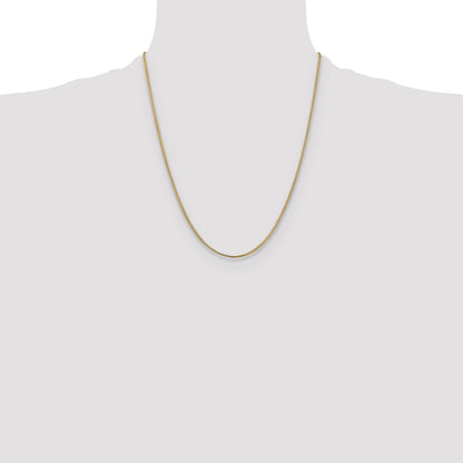 14K Yellow Gold 22 Inch 1mm Franco With Lobster Clasp Chain Necklace