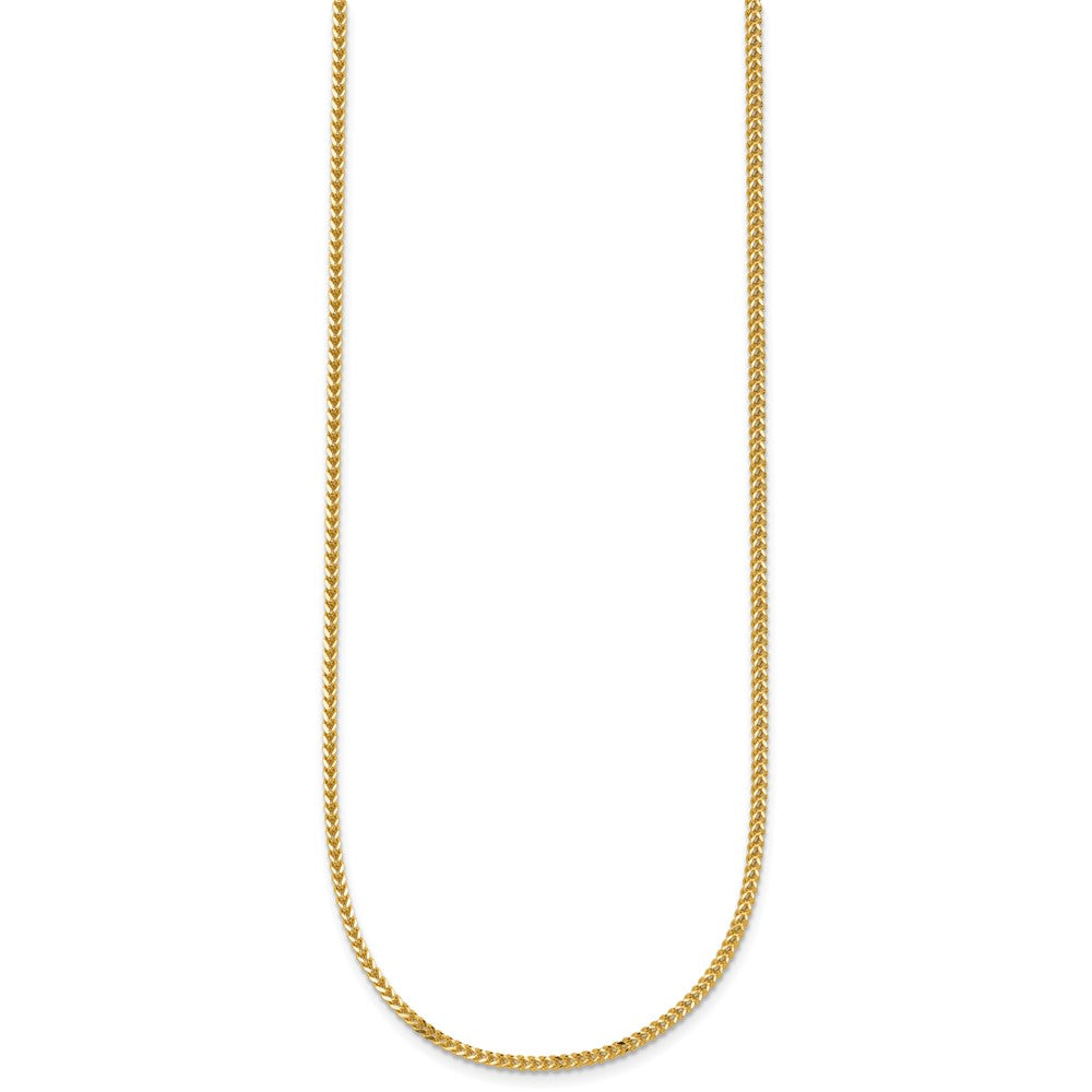 14K Yellow Gold 22 Inch 1.3mm Franco With Lobster Clasp Chain Necklace