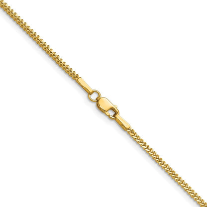 14K Yellow Gold 22 Inch 1.3mm Franco With Lobster Clasp Chain Necklace