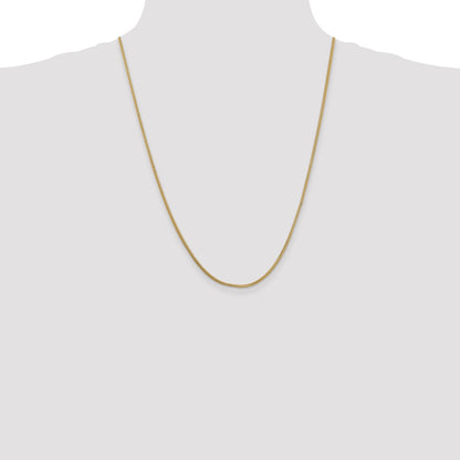 14K Yellow Gold 24 Inch 1.3mm Franco With Lobster Clasp Chain Necklace
