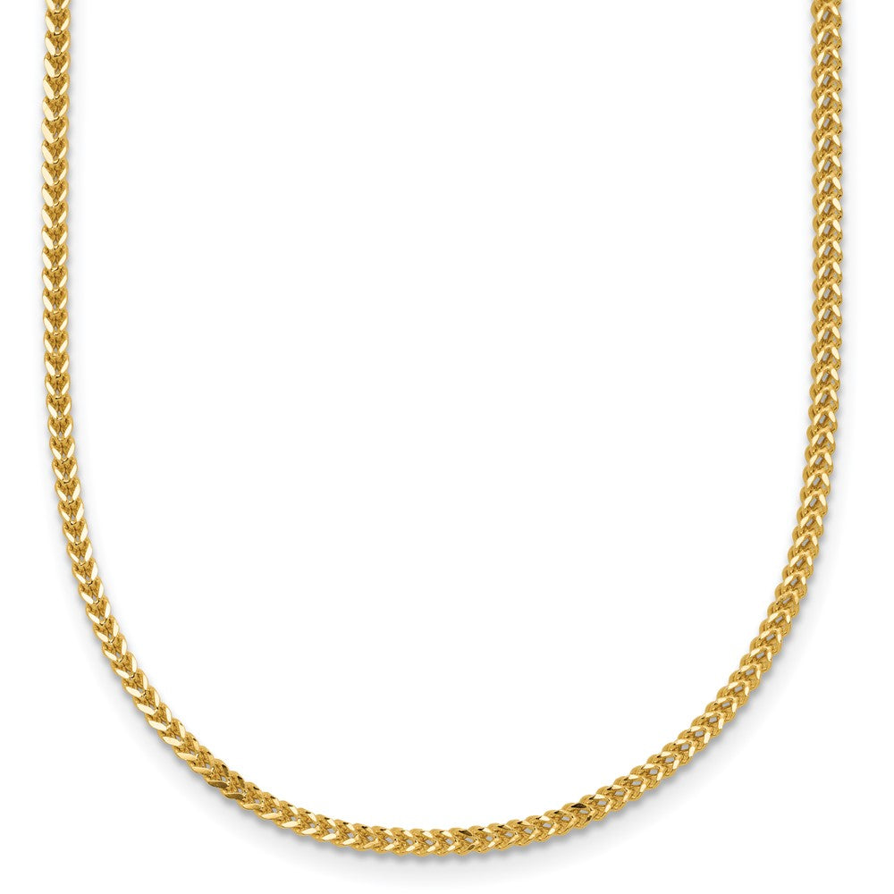 14K Yellow Gold 24 Inch 1.3mm Franco With Lobster Clasp Chain Necklace