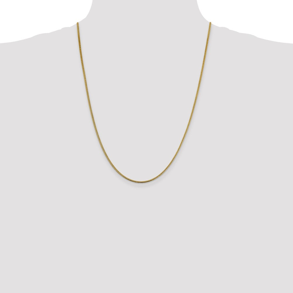 14K Yellow Gold 24 Inch 1.4mm Franco With Lobster Clasp Chain Necklace