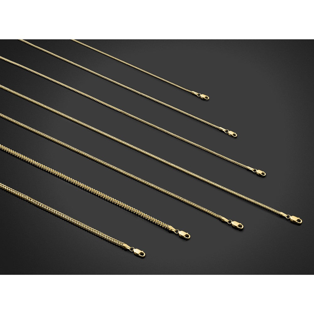 14K Yellow Gold 30 Inch 2.3mm Franco With Lobster Clasp Chain Necklace