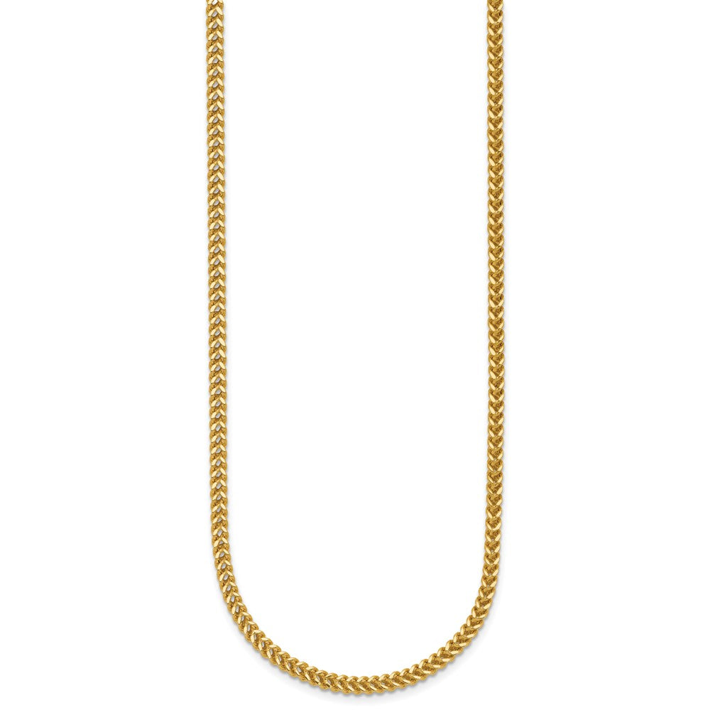 14K Yellow Gold 30 Inch 2.3mm Franco With Lobster Clasp Chain Necklace