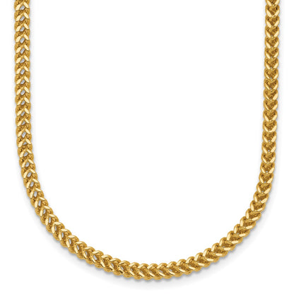 14K Yellow Gold 26 Inch 2.3mm Franco With Lobster Clasp Chain Necklace
