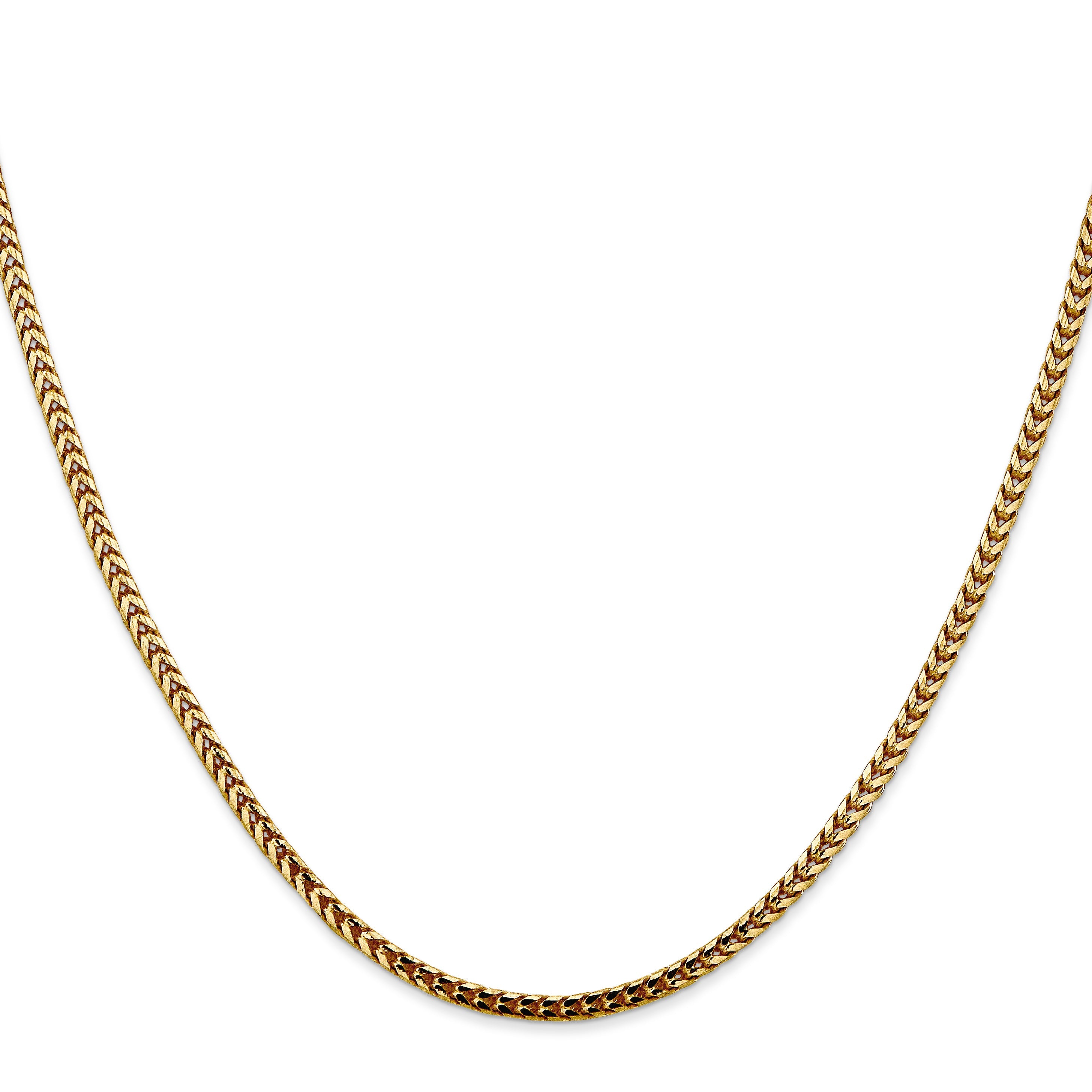 14K Yellow Gold 20 Inch 2.5mm Franco With Lobster Clasp Chain Necklace