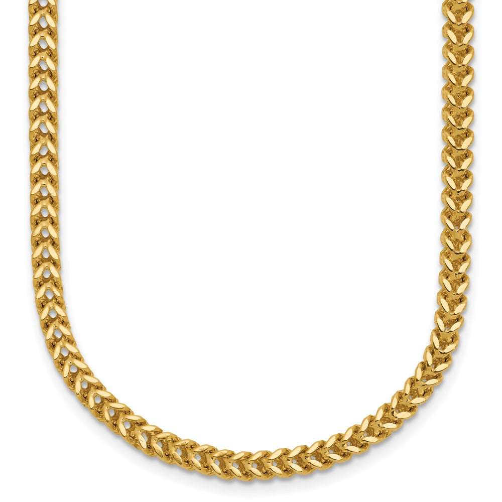 14K Yellow Gold 22 Inch 2.5mm Franco With Lobster Clasp Chain Necklace