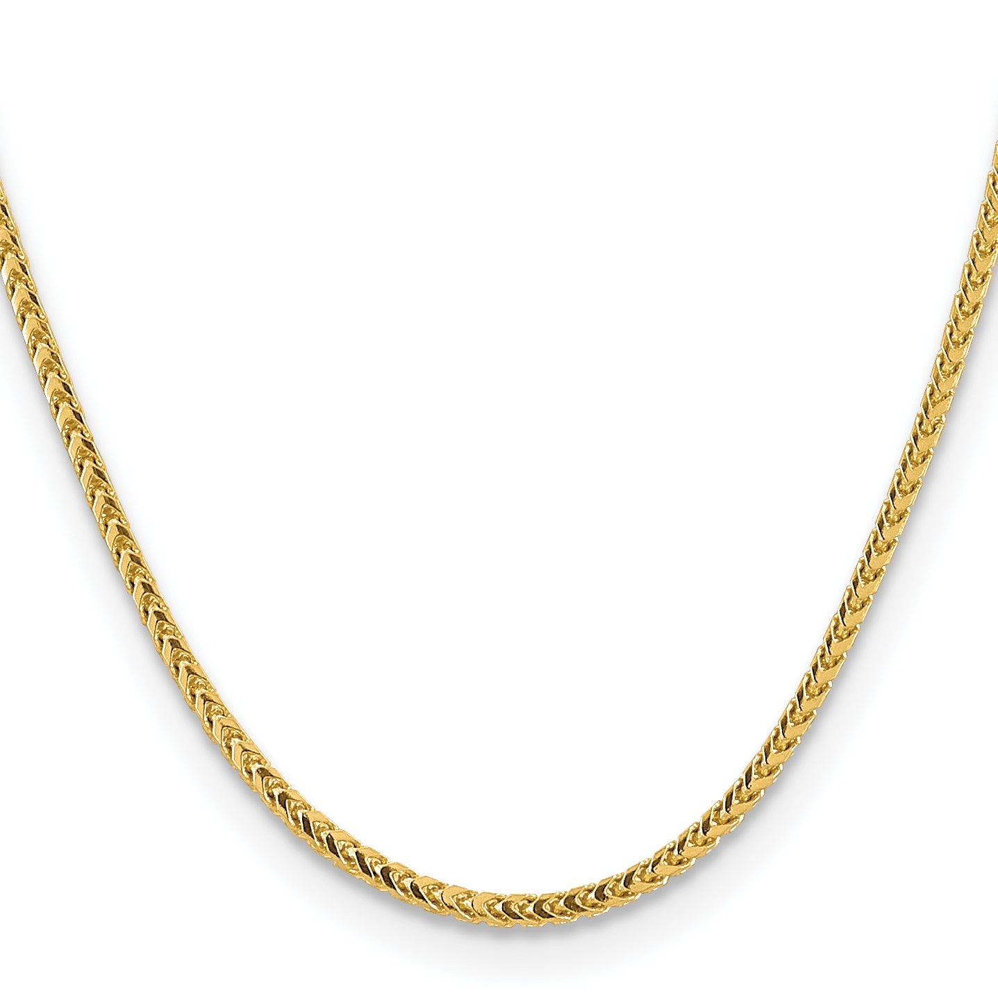 14K Yellow Gold 20 Inch 3mm Franco With Fancy Lobster Clasp Chain Necklace