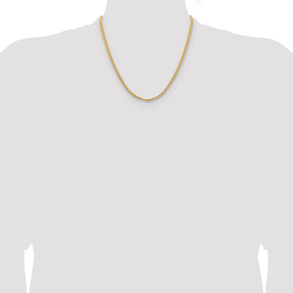 14K Yellow Gold 20 Inch 3mm Franco With Fancy Lobster Clasp Chain Necklace