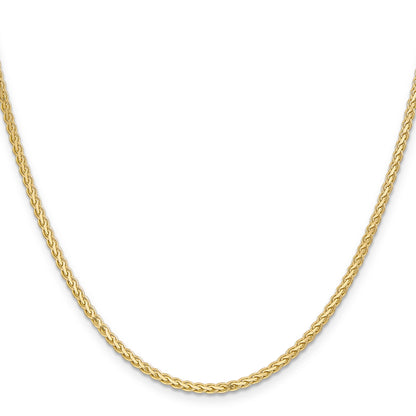 14K Yellow Gold 20 Inch 2.4mm Flat Wheat With Lobster Clasp Chain Necklace