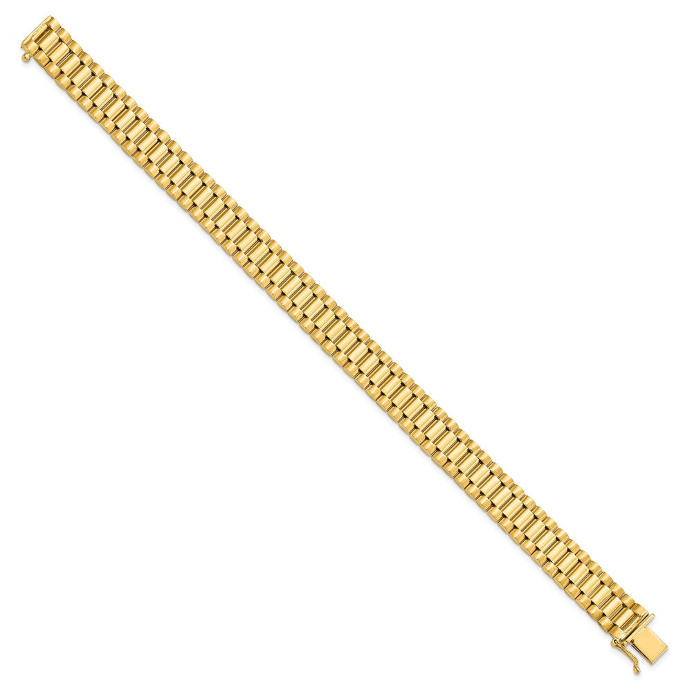 8 Inch 14K Men'S Satin And Polished 8In Link Bracelet