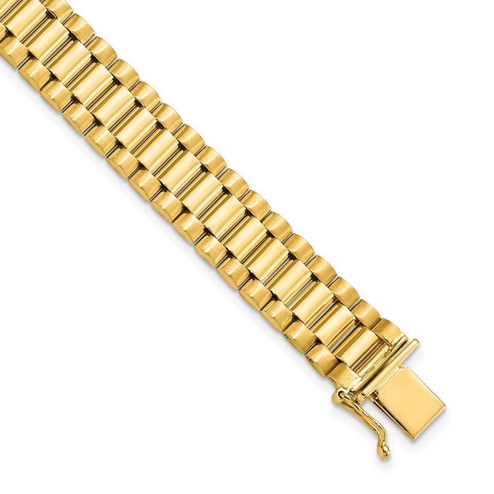 8 Inch 14K Men'S Satin And Polished 8In Link Bracelet