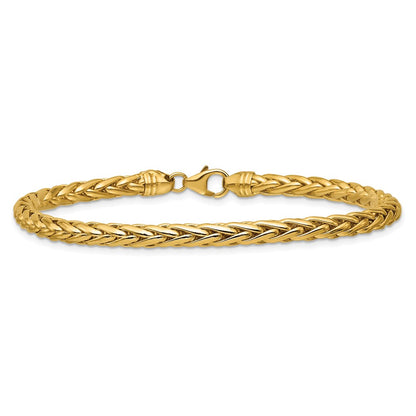 8.5 Inch 14K Polished 8.5In Wheat Chain Bracelet