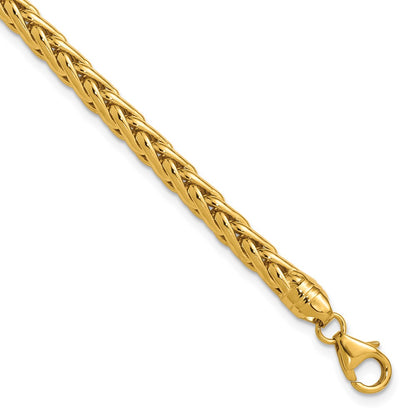 8.5 Inch 14K Polished 8.5In Wheat Chain Bracelet