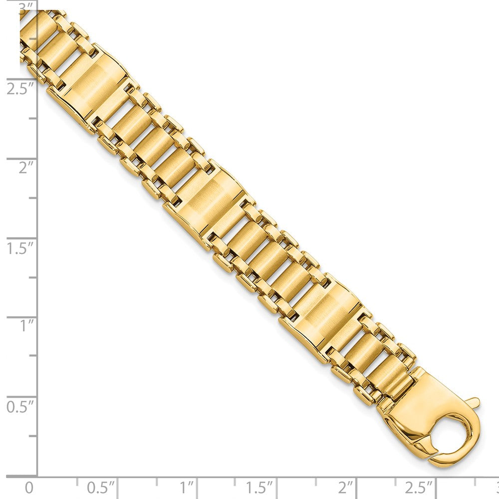 8.5 Inch 14K Satin & Polished Men'S Link Bracelet