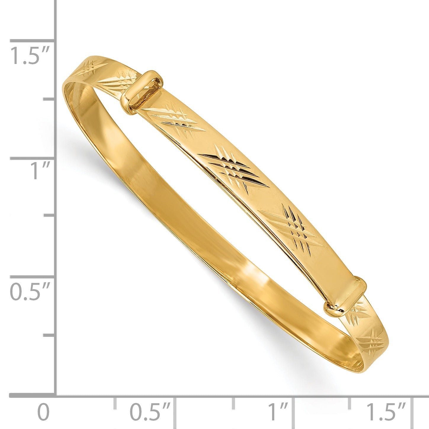 14K Yellow Gold Madi K Polished D/C Expandable Baby Bangle