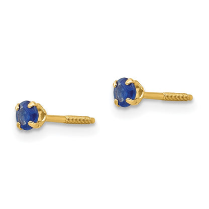 14K Yellow Gold Madi K 3mm Sapphire Birthstone Earrings