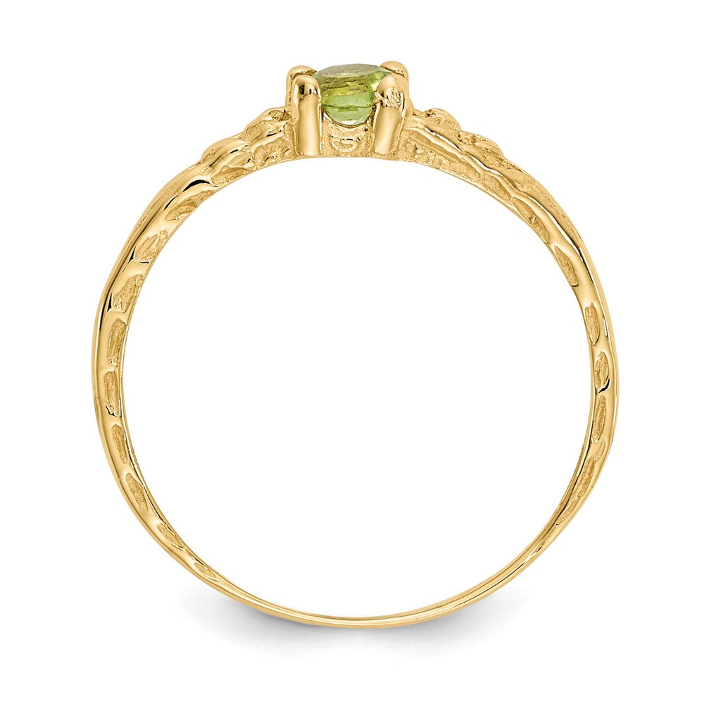 14K Yellow Gold Madi K 3mm Peridot Birthstone Baby Ring