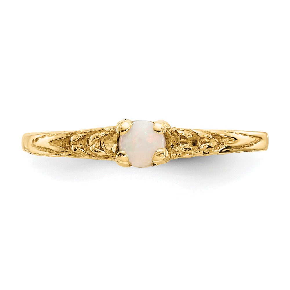 14K Yellow Gold Madi K 3mm Opal Birthstone Baby Ring