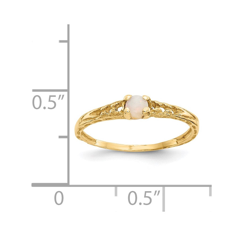 14K Yellow Gold Madi K 3mm Opal Birthstone Baby Ring