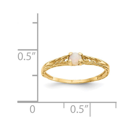 14K Yellow Gold Madi K 3mm Opal Birthstone Baby Ring