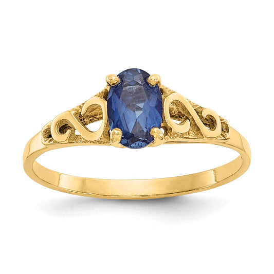 14K Yellow Gold Madi K Synthetic Sapphire Spinel Ring
