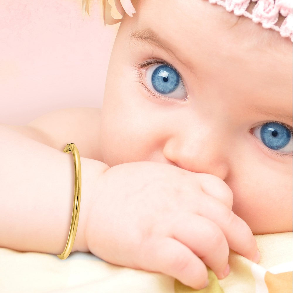 14K Yellow Gold Madi K 2.5mm Slip On Baby Bangle
