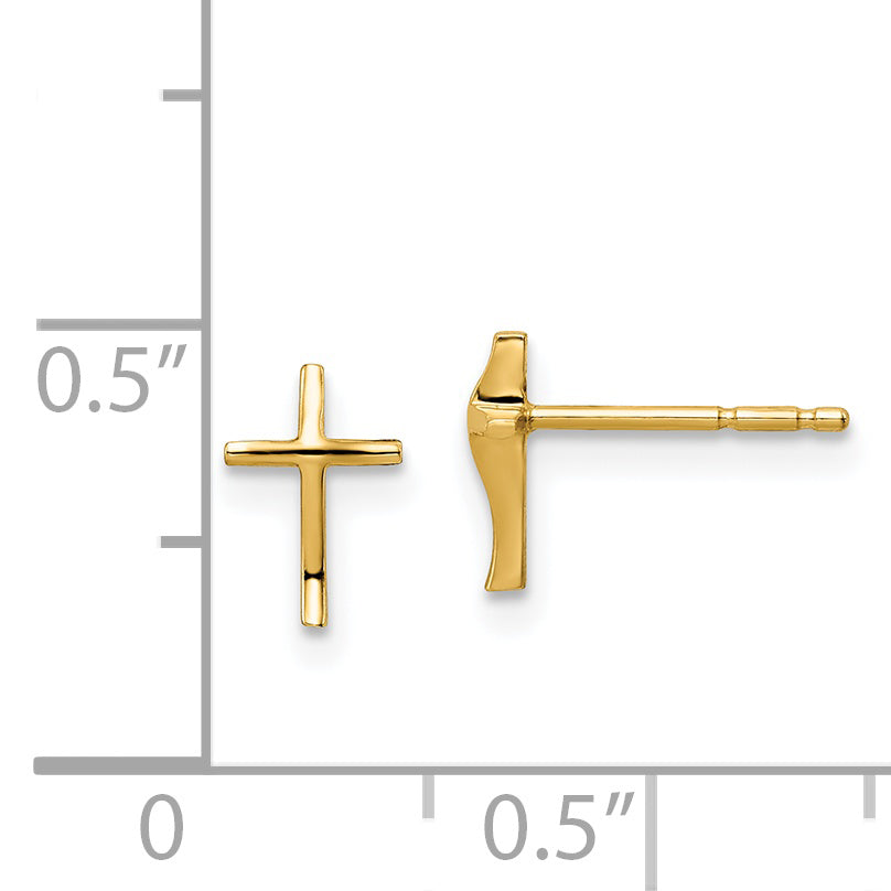 14K Yellow Gold Madi K Cross Post Earrings