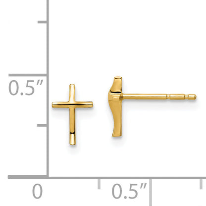 14K Yellow Gold Madi K Cross Post Earrings