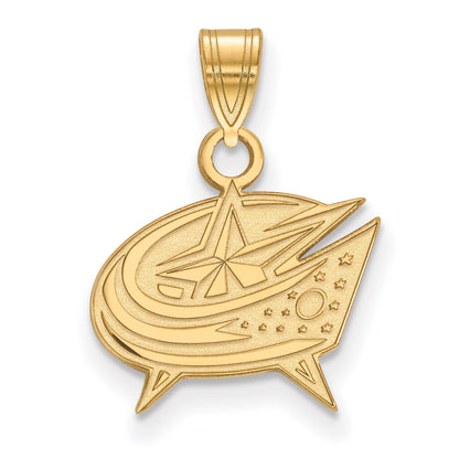 14K Yellow Gold Nhl Logoart Columbus Blue Jackets Small Pendant