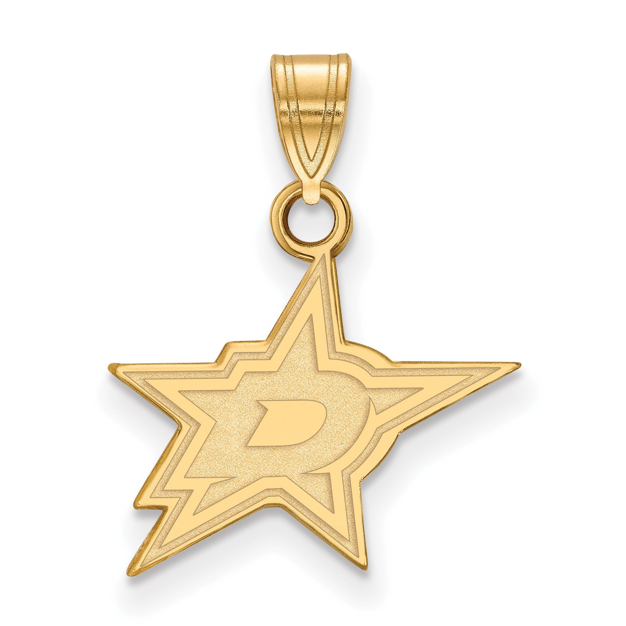 10K Yellow Gold Nhl Logoart Dallas Stars Small Pendant