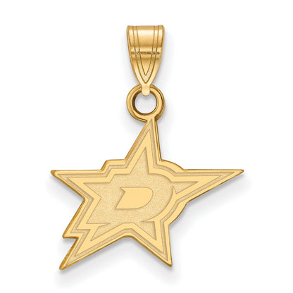 10K Yellow Gold Nhl Logoart Dallas Stars Small Pendant
