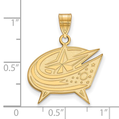 14K Yellow Gold Nhl Logoart Columbus Blue Jackets Large Pendant