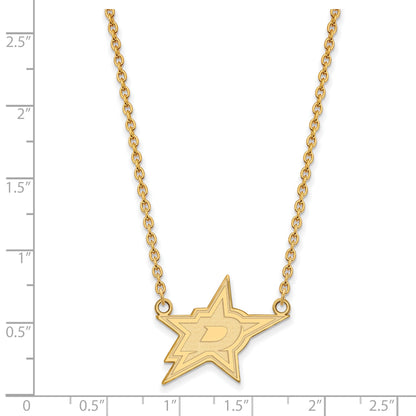 14K Yellow Gold Nhl Logoart Dallas Stars Large Pendant 18 Inch Necklace