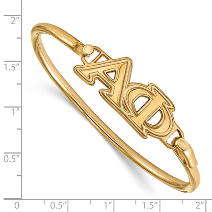 Gold Plated Sterling Silver Gp Logoart Alpha Phi Small Hook And Clasp Bangle