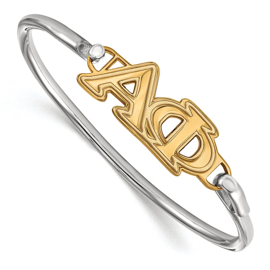 Gold Plated Sterling Silver Gp Logoart Alpha Phi Small Hook And Clasp Bangle
