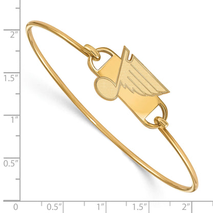 Gold Plated Sterling Silver Nhl Logoart St. Louis Blues Small Center 7 Inch Wire Bangle