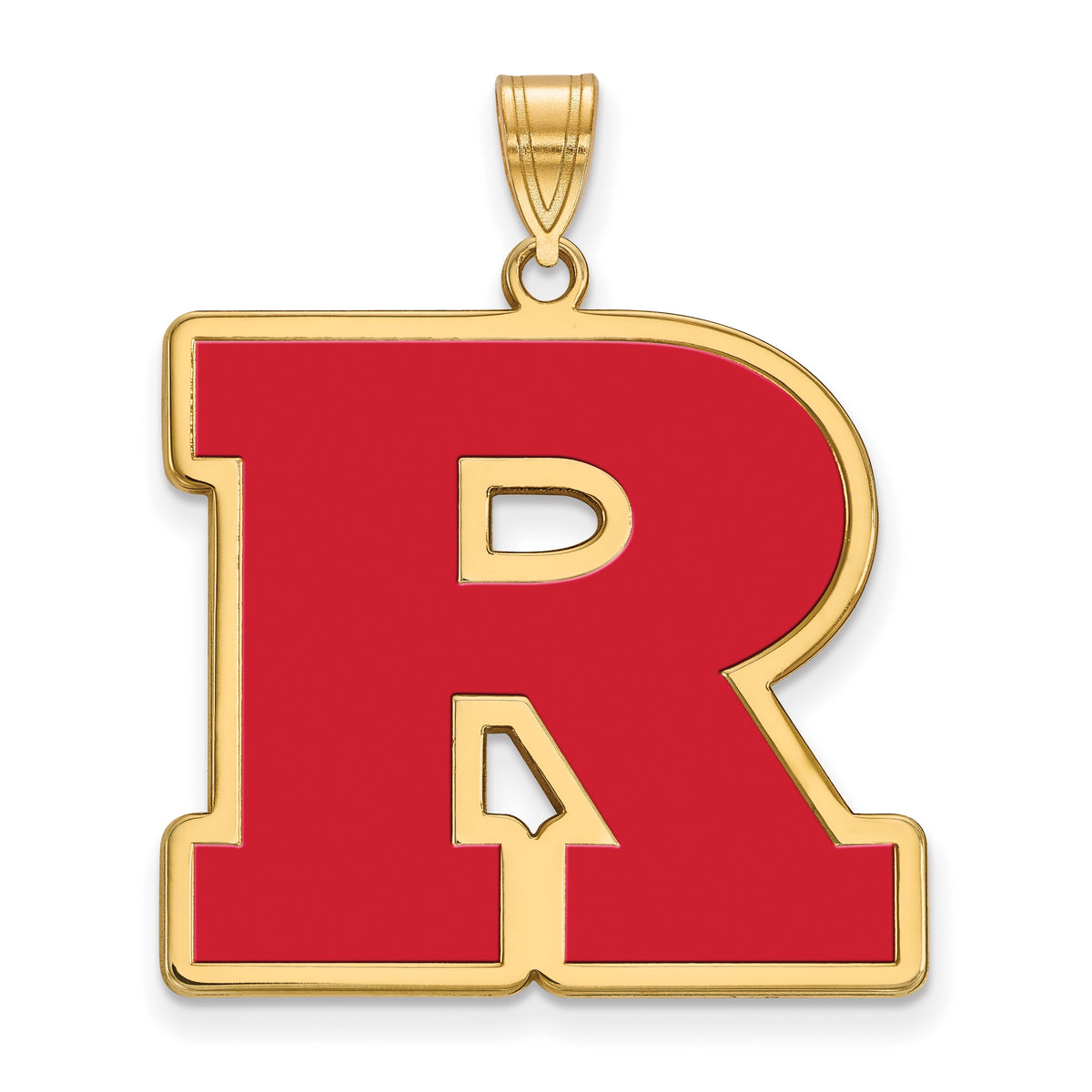 Gold Plated Sterling Silver Logoart Rutgers University Letter R Extra ...