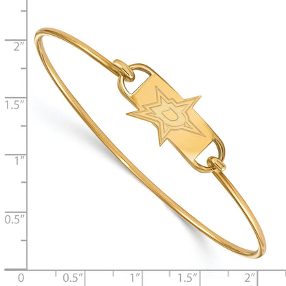 Gold Plated Sterling Silver Nhl Logoart Dallas Stars Small Center 7 Inch Wire Bangle