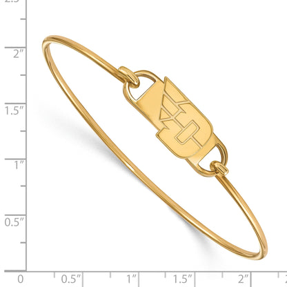Gold Plated Sterling Silver Logoart University Of Dayton Small Center 7 Inch Wire Bangle