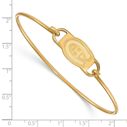 Gold Plated Sterling Silver Nhl Logoart Montreal Canadiens Small Center 7 Inch Wire Bangle