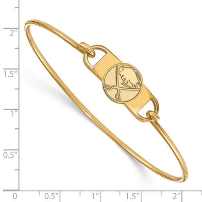 Gold Plated Sterling Silver Nhl Logoart Buffalo Sabres Small Center 7 Inch Wire Bangle