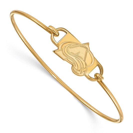 Gold Plated Sterling Silver Nhl Logoart Colorado Avalanche Letter A Small Center 7 Inch Wire Bangle