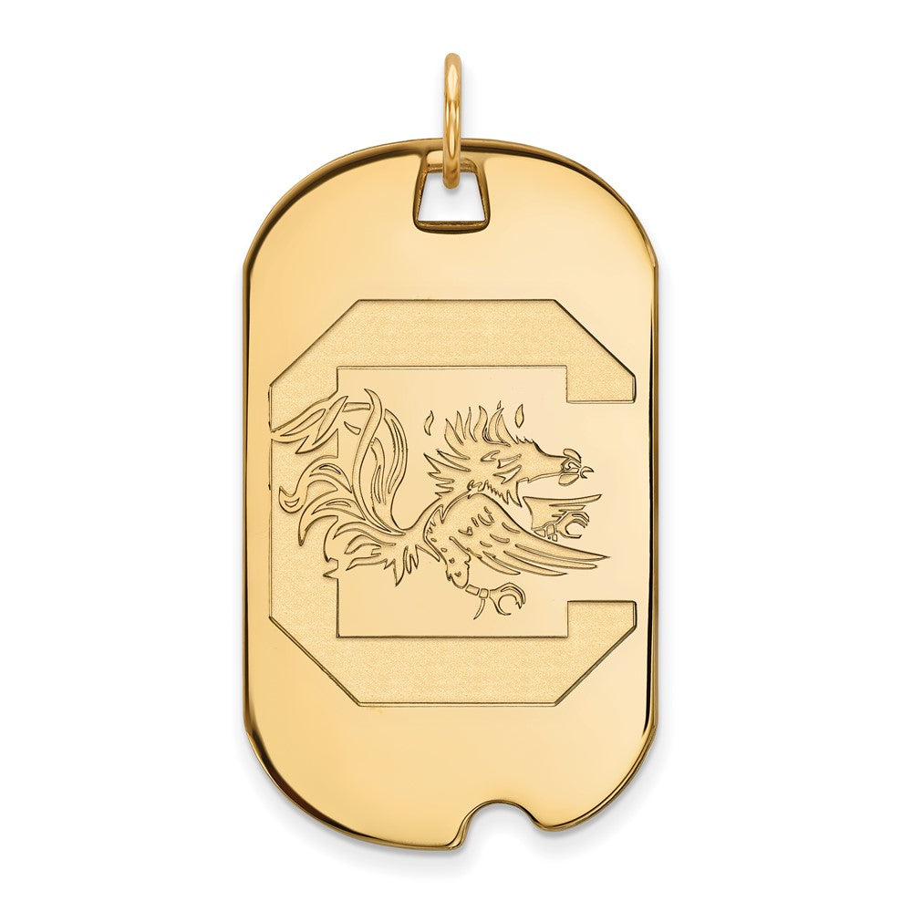 10K Yellow Gold Logoart University Of South Carolina Large Dog Tag Pendant