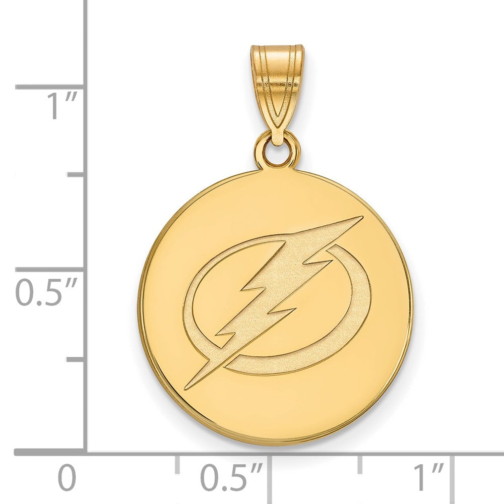 10K Yellow Gold Nhl Logoart Tampa Bay Lightning Large Disc Pendant