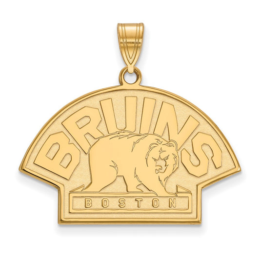 10K Yellow Gold Nhl Logoart Boston Bruins Large Pendant