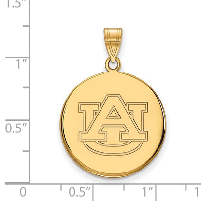 10K Yellow Gold Logoart Auburn University Large Disc Pendant