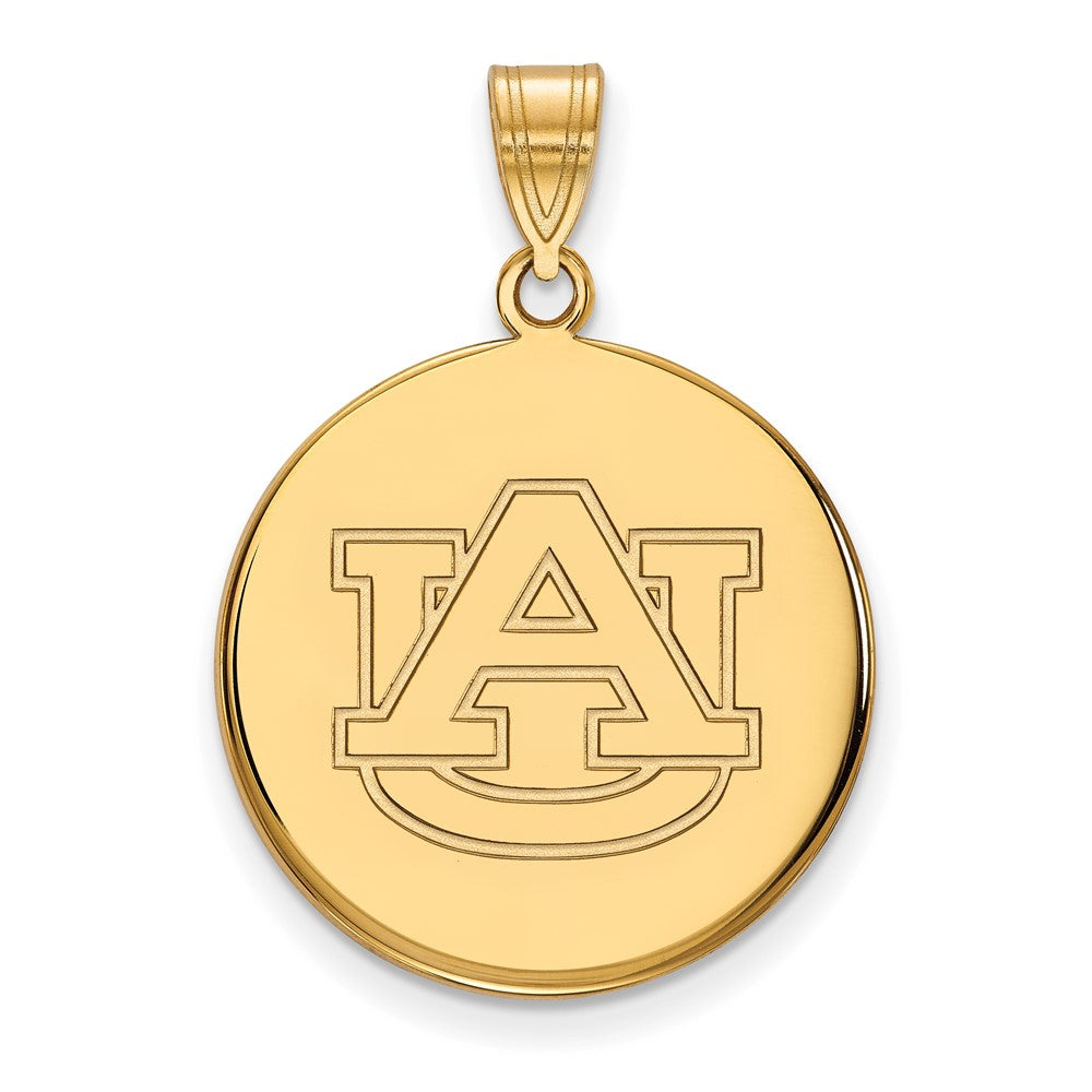 10K Yellow Gold Logoart Auburn University Large Disc Pendant