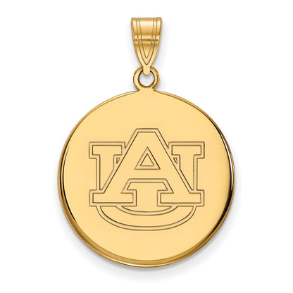 10K Yellow Gold Logoart Auburn University Large Disc Pendant
